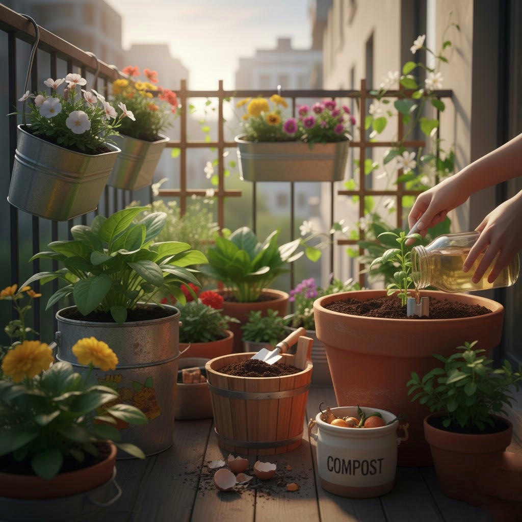 Home Balcony Gardening: How I Grow Flowers, Herbs, and Spinach for My Kitchen How I Grow Flowers, Herbs and Spinach for My Kitchen